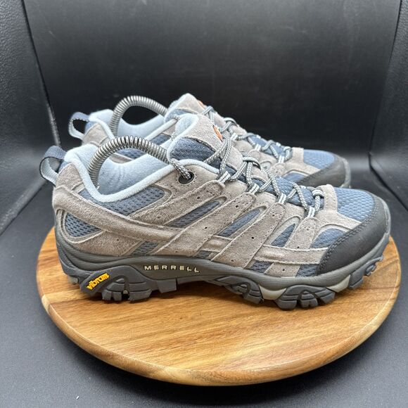 Merrell Moab 2 Womens Size 9 Hiking Shoes Gray Blue Vibram Trail Low J06014 - Picture 3 of 8